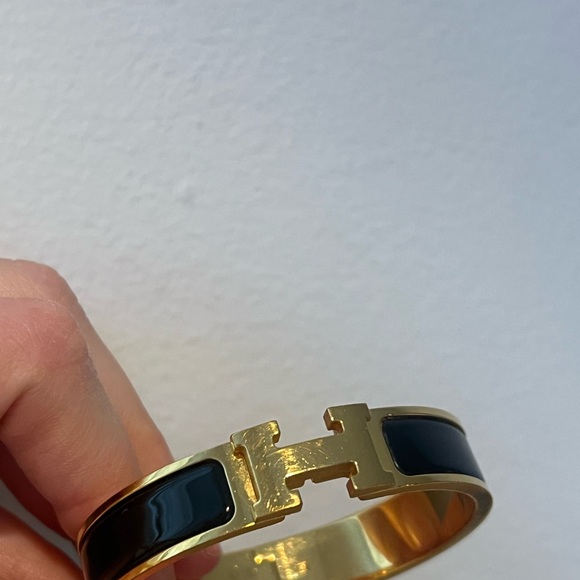 Hermes bracelet black & gold - Picture 5 of 16